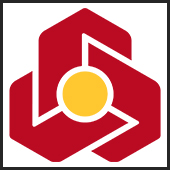 تصویر لوگوی بیمه بانک ملت که به رنگ قرمز و زرد میب
