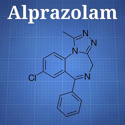 تصویری از فرمول شیمیایی قرص Alprazolam
