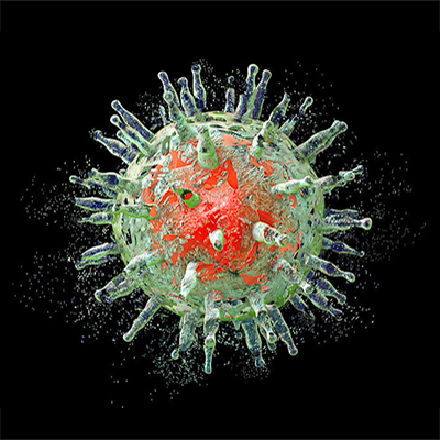تصویری از یک ویروس سه بعدی برای آزمایش EBV Ab